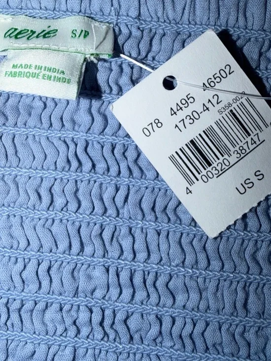 NWT aerie Light Blue Eyelet Tie-Front Camisole - Picture 4 of 6